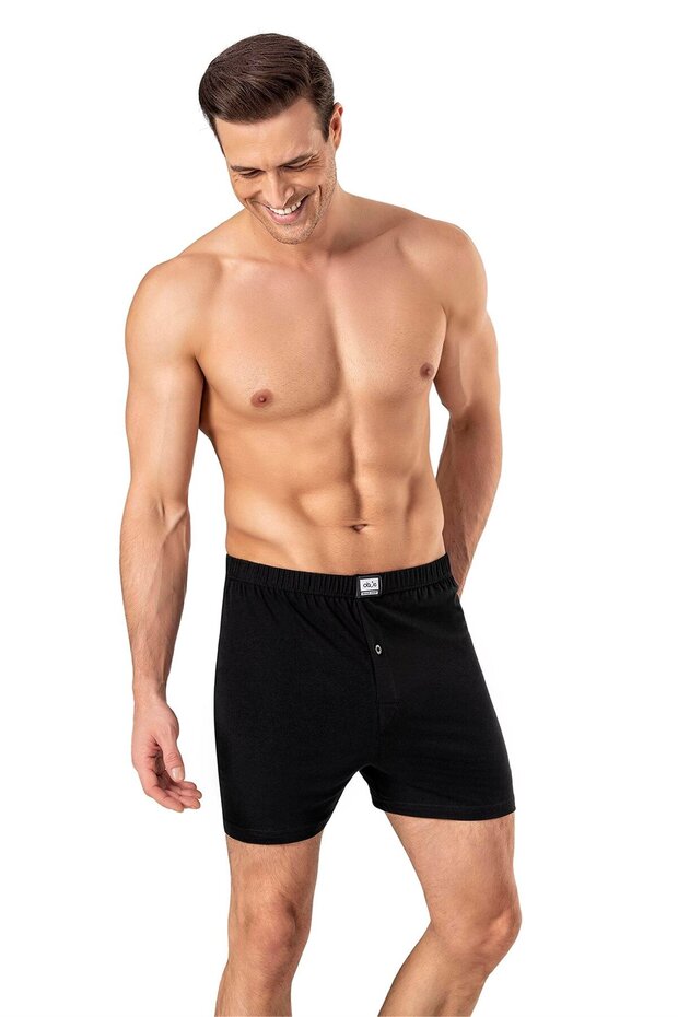 Siyah Pamuklu Erkek Boxer Şort - 2
