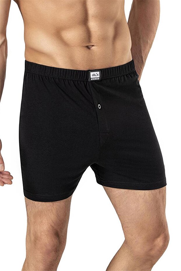 Siyah Pamuklu Erkek Boxer Şort - 4