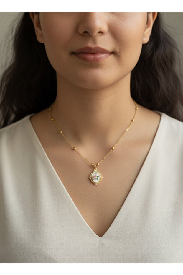 Vintage Buket Çelik Kolye - 3