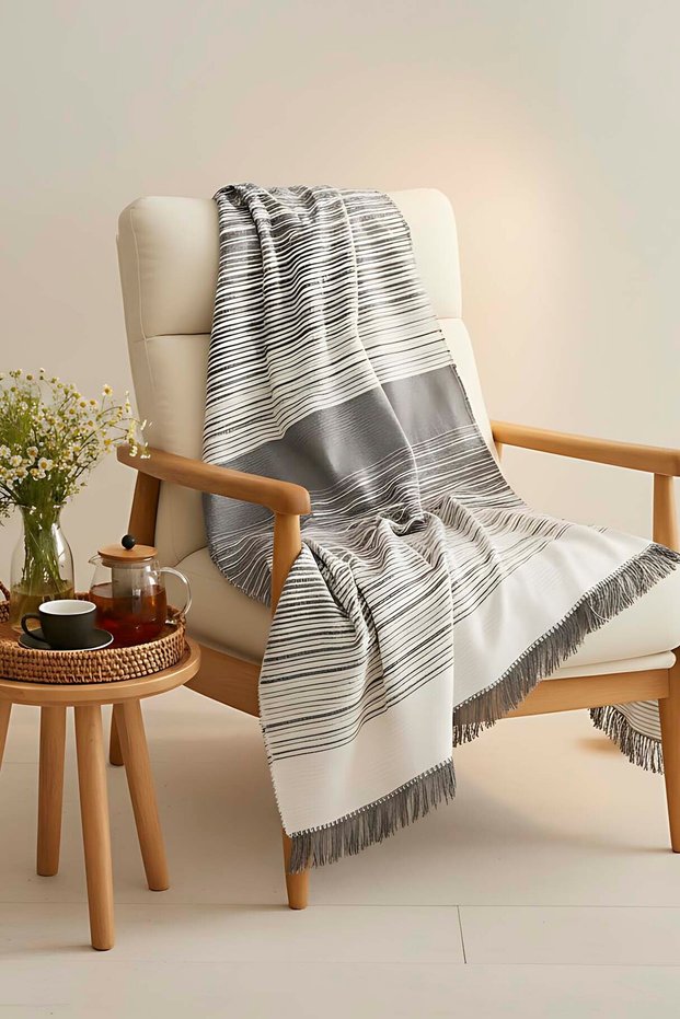 Veloura Anthracite Single Blanket - Tv Blanket 135X180 cm