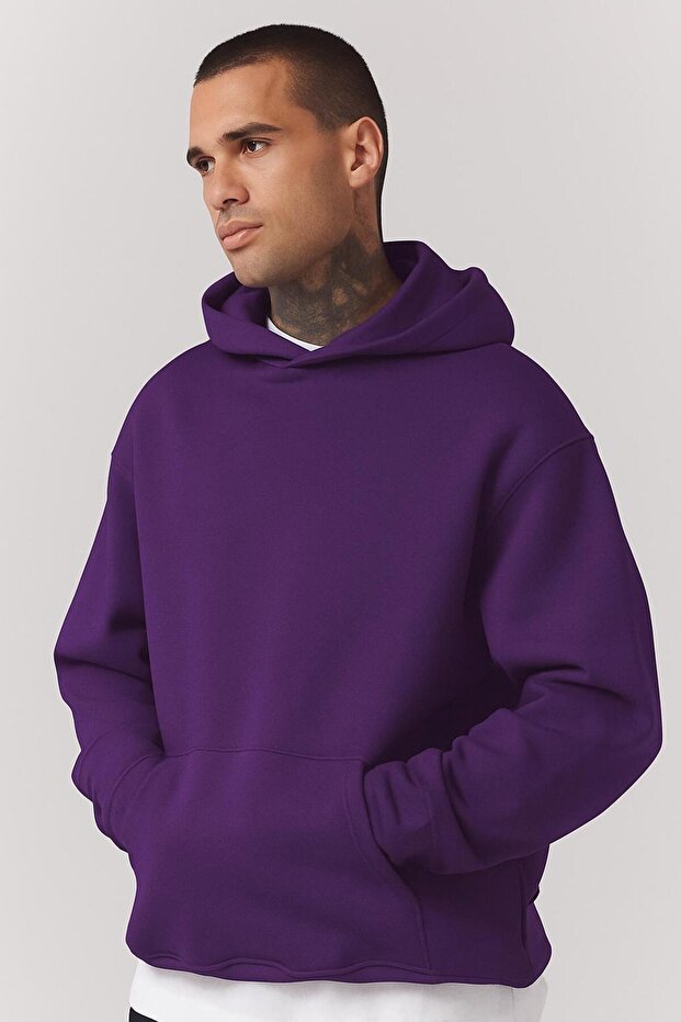 Plain Unisex Oversized Hooded Sweatshirt Bnrq2