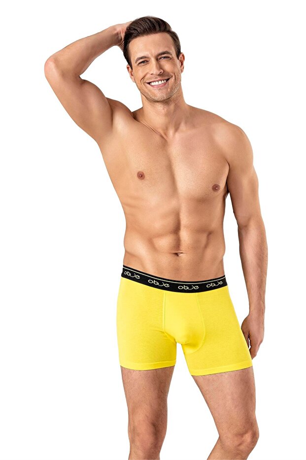Men's Yellow Combed Modal Boxers - 2