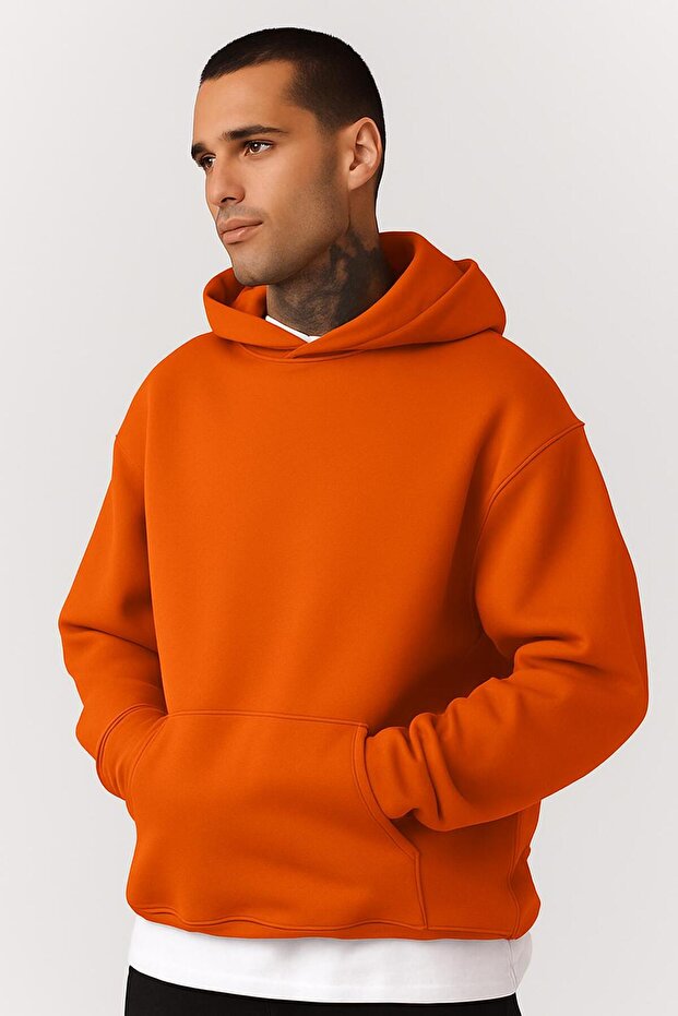 Plain Unisex Oversized Hooded Sweatshirt Bnrq2
