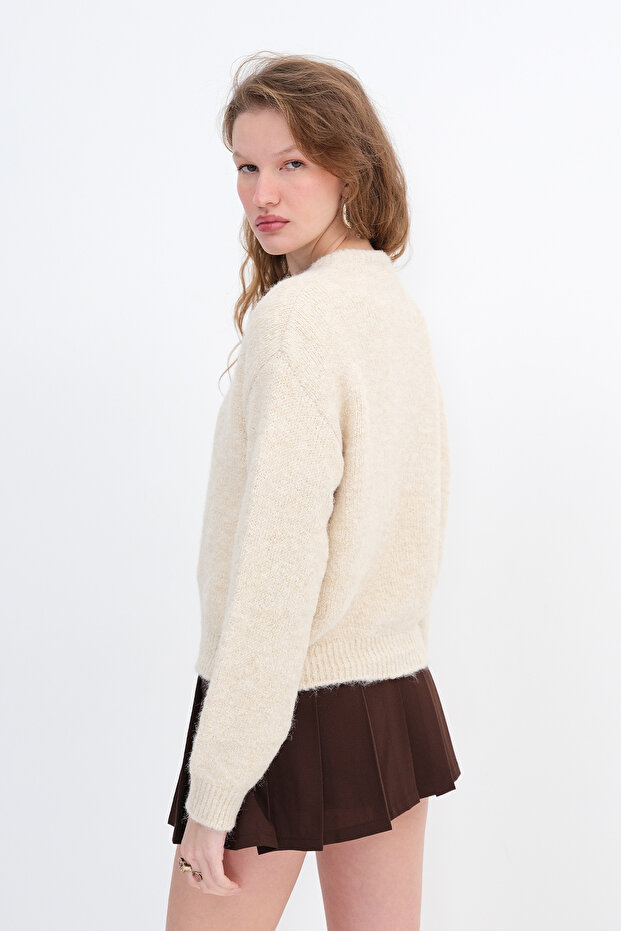 Düğmeli Triko Hırka H3473 - 5