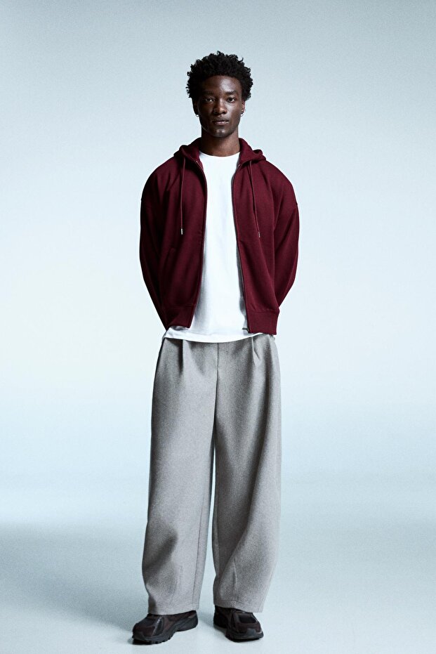 Kapüşonlu fermuarlı sweatshirt - 4