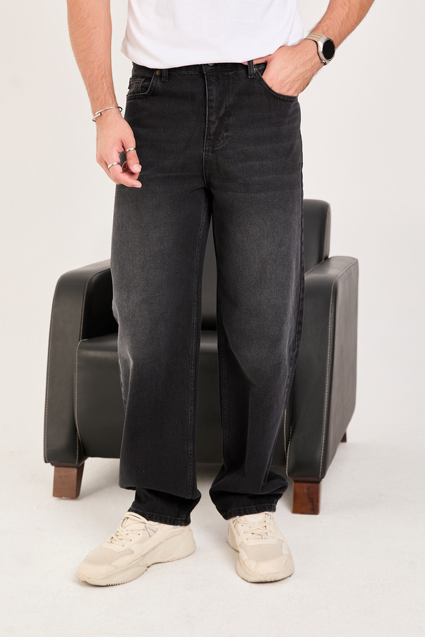 Men's Baggy Fit Comfortable Fit Black Jeans Trousers