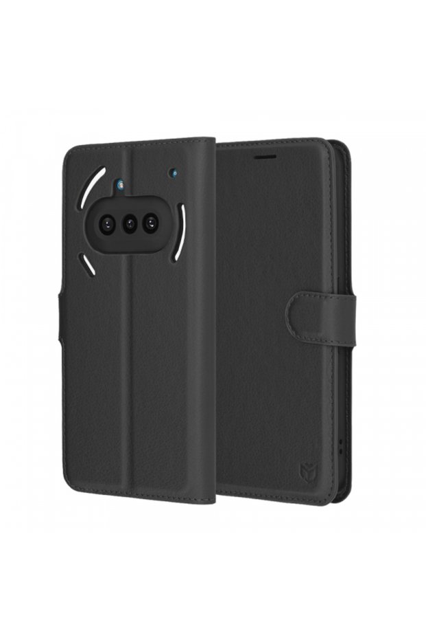 Phone Case (3a), Techsuit, Leather Folio, Black