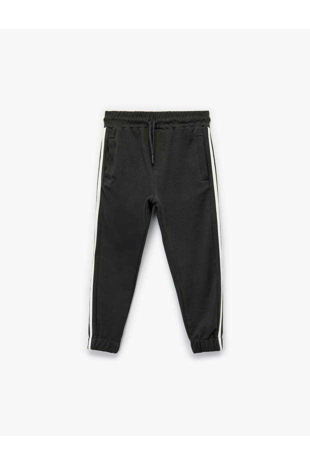Cotton Jogger Sweatpants with Lace-Up Waist Pocket Detail