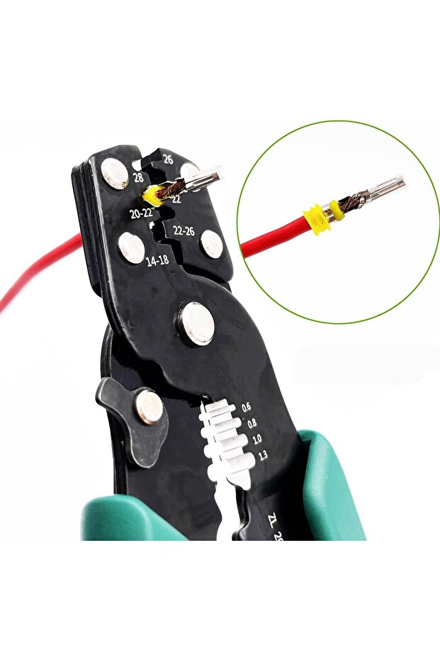 Crimping, Stripping and Cutting Pliers, with set of 260 C45 terminal end accessories for electrical - 4