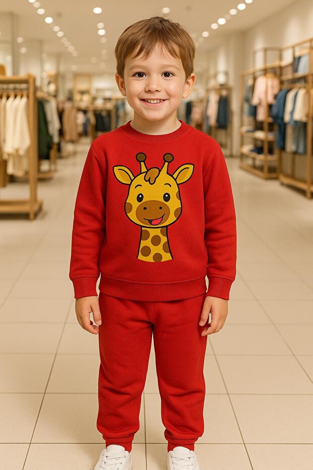 Zürafe Printed Tracksuit Set 3-4-5-6-7-8-9-10-11-12 Years