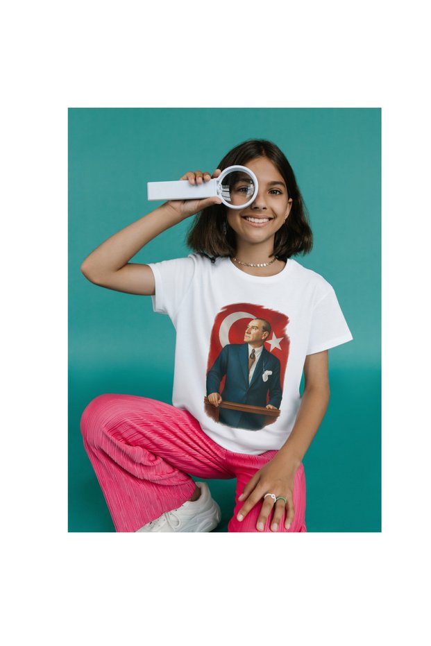 10 November Atatürk Printed T-Shirt November 10Th T-Shirt with Atatürk and Turkish Flag