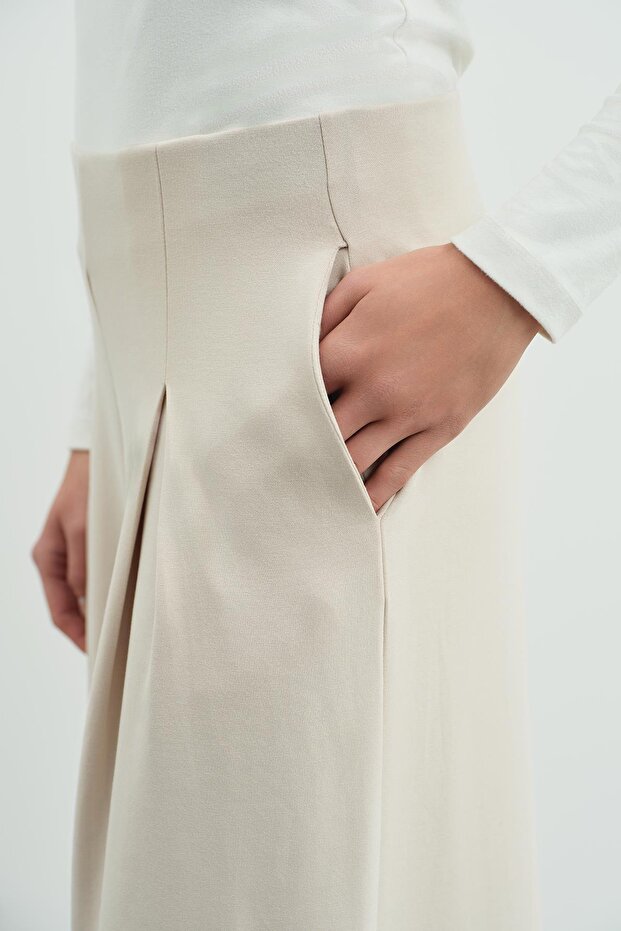 Pure Touch Tek Pileli Pantolon Bej - 3