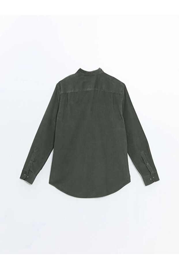 Regular Fit Uzun Kollu Kadife Erkek Gömlek - 3