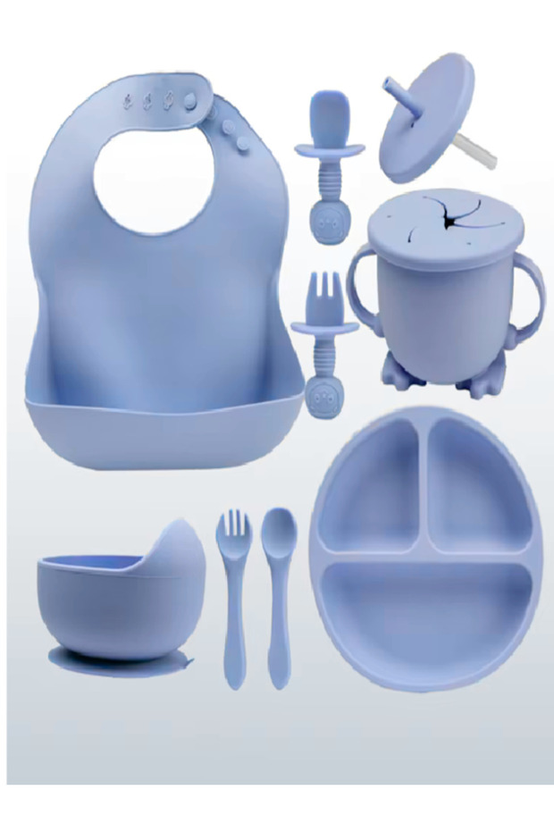 8 pieces Baby silicone feeding set