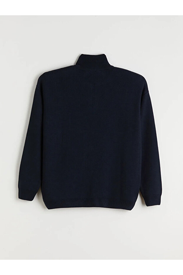 Dik Yaka Uzun Kollu Erkek Triko Kazak - 4