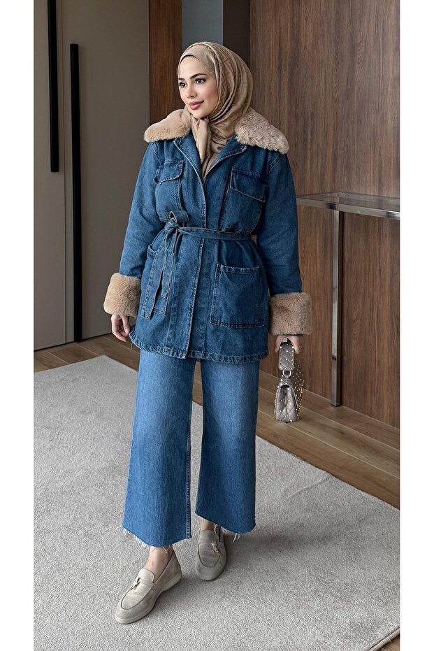 سترة الدنيم فروي - 3