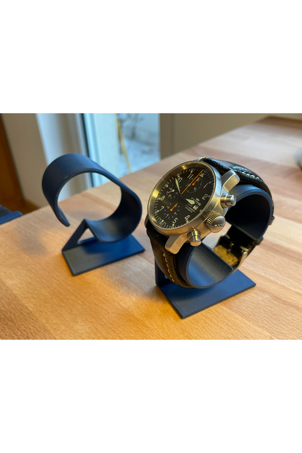 Desktop Decorative Watch Stand Set of Two - Single Wristwatch Stand and Storage Organizer
