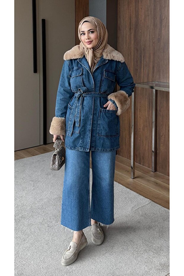 سترة الدنيم فروي - 1