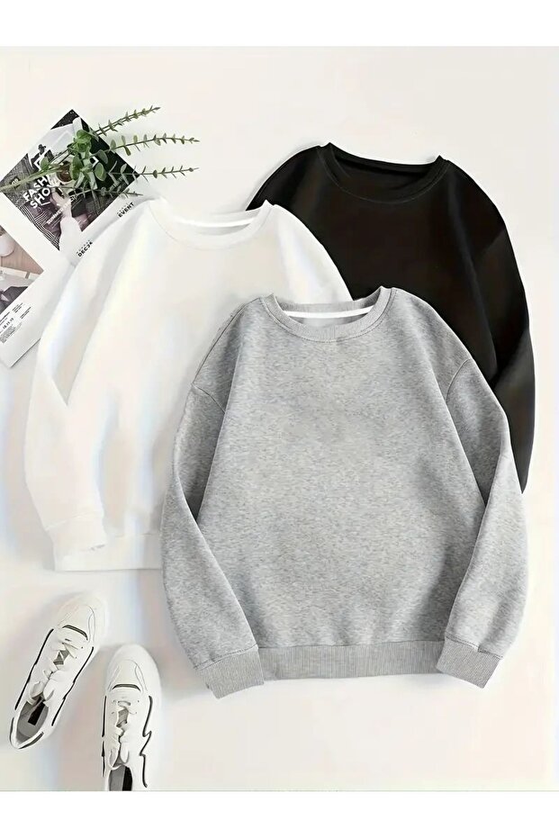 New Season Fleece Unisex Crew Neck Sweatshirt 3-Pack