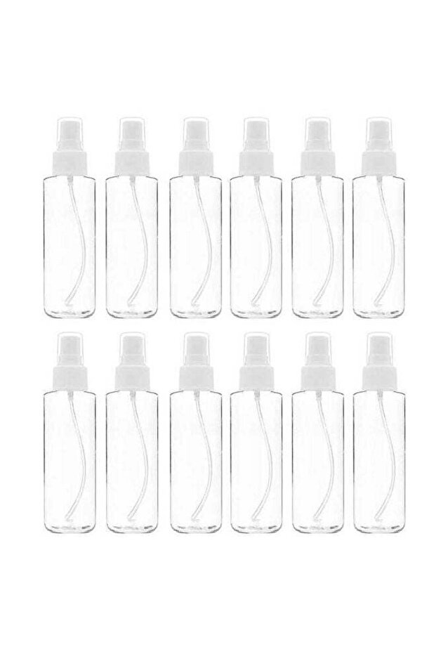 Set of 12 Empty Spray Bottles Transparent 100ml - 1