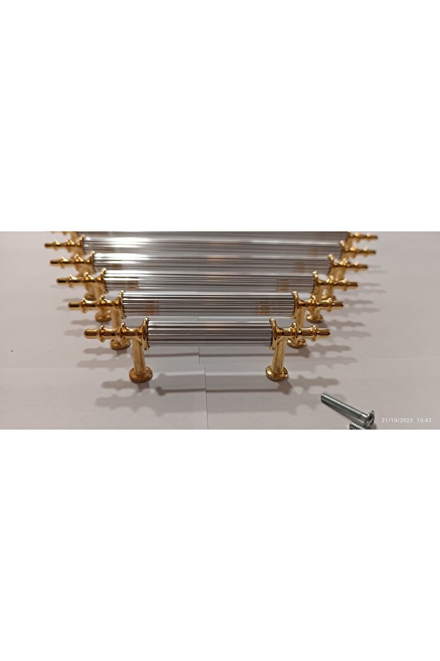 Emi̇r 5 Ad. Metal Chrome Gold 192 mm (19.2cm) Kitchen, Cloakroom, Cabinet, Drawer Handle (Does Not Crack)