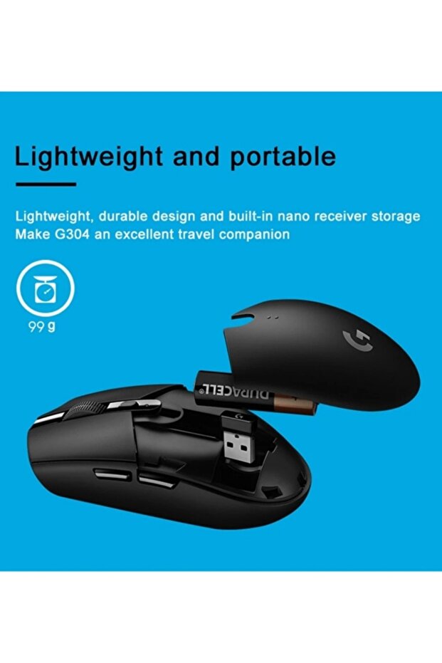 G304 Lightspeed Wireless Gaming Mouse Black - 6