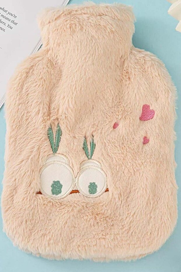 Light Pink Color Rabbit Figured Plush Hot Water Bag