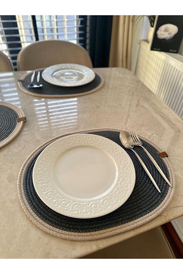 Natural Bamboo Wicker Placemat and Runner Set Table Decoration, Dining Table Serving Set, Stylish Presentation Set - 7