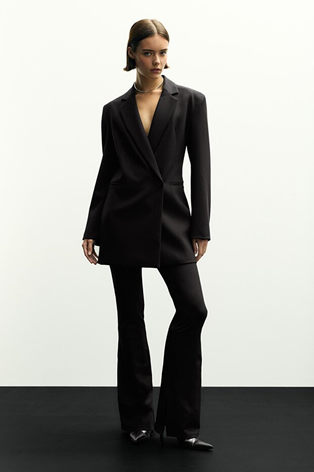 Açık sırtlı blazer elbise - 4