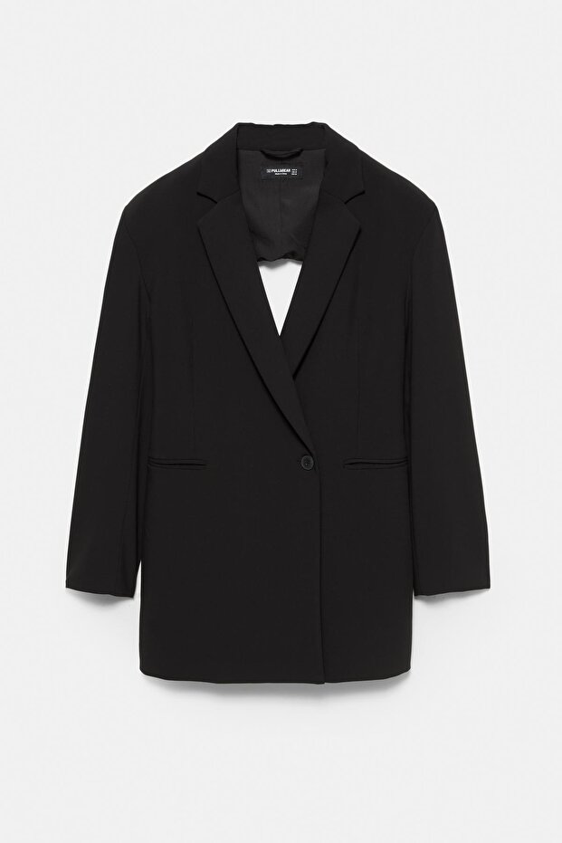 Açık sırtlı blazer elbise - 7