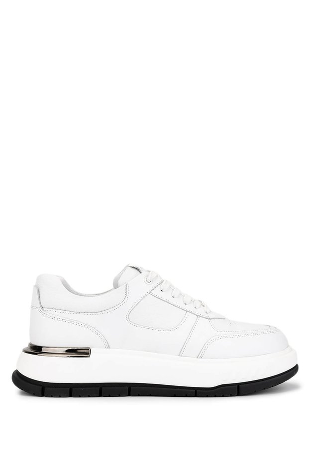 Men's Genuine Leather White Sneakers & Sports Shoes