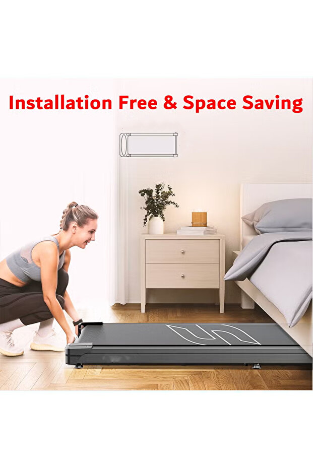 Home Use Walking Pad Treadmill Compact, Ready to Use Shock Absorption LED Display Manual Incline - 5