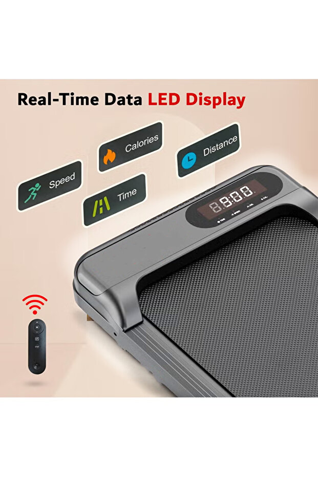 Home Use Walking Pad Treadmill Compact, Ready to Use Shock Absorption LED Display Manual Incline - 6