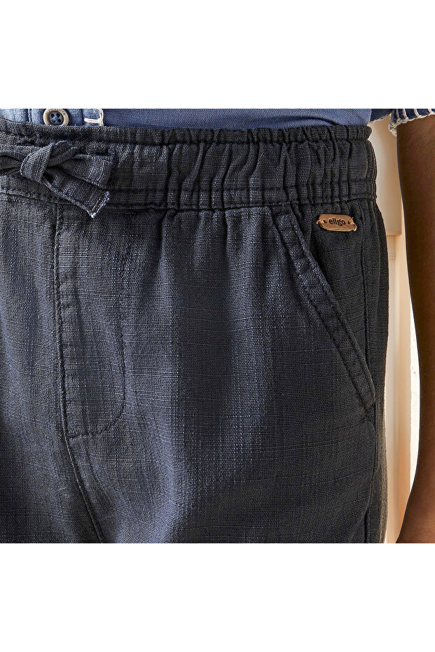 شورت كارجو سادة مع رباط للإغلاق - 5