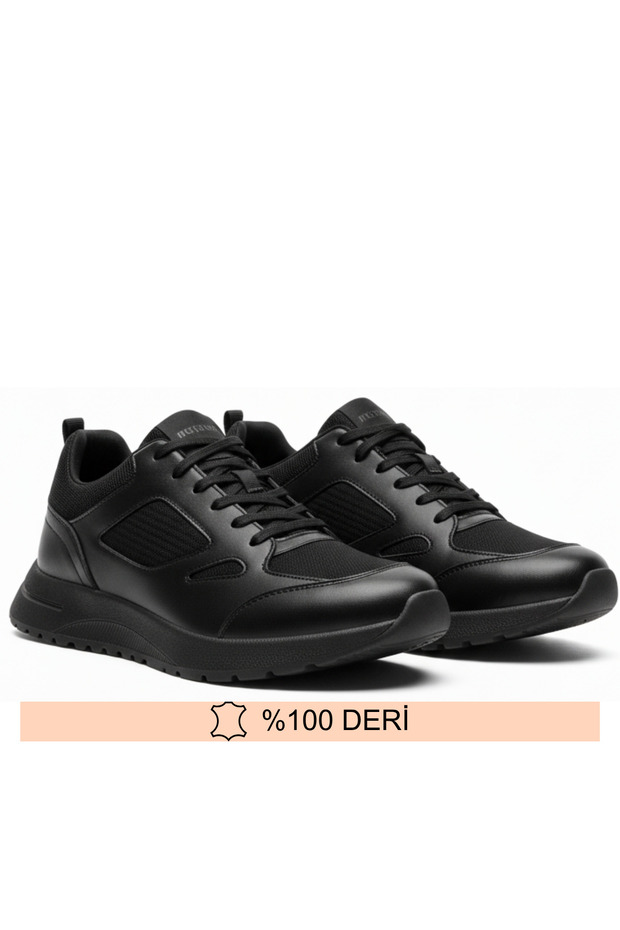 Men's Genuine Leather Black Staff Shoes Comfortable Fit 36-47
