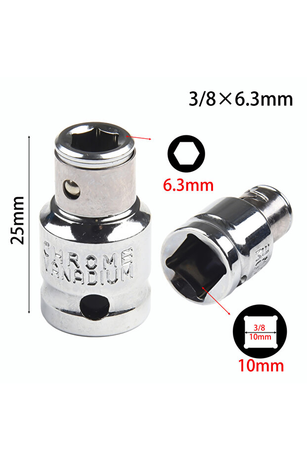3/8 Square To 1/4 Hex Connecter Sockets Adapters Screwdriver Bits Impact Sockets Hex Bit Adapter ... - 7