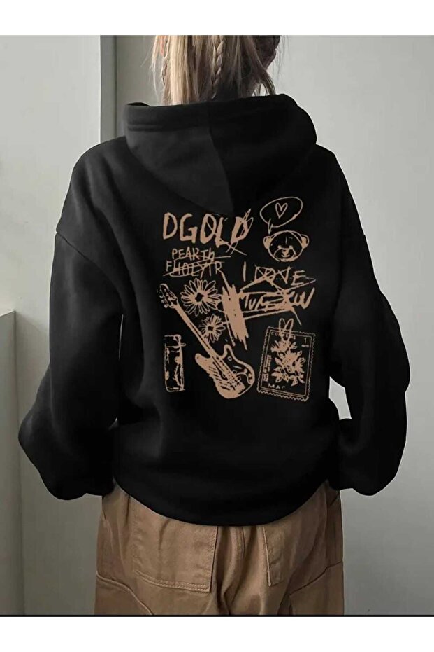Rock Dgold Printed Unisex Oversized Hooded Sweatshirt Hoodie