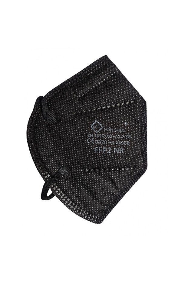 Set of 19 Flippy Face Masks, Single Use, FFP2 KN95 CE0370, 5 Layers, Black - 3