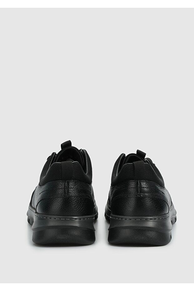 Siyah Deri Erkek Sneaker - 4