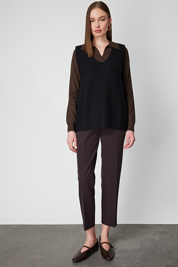 V Yaka Triko Süveter - 4