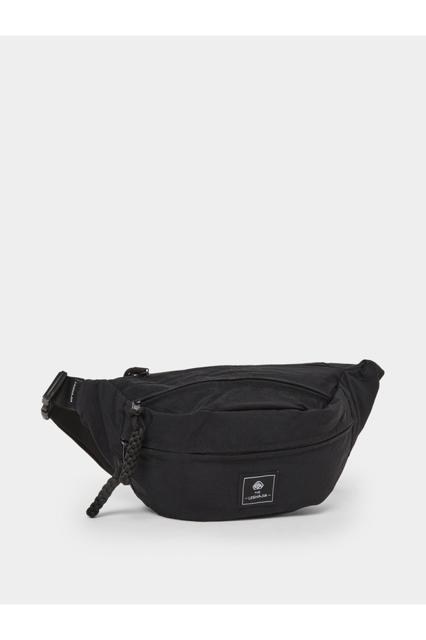 Men Black Crossbody Bag with Zip Pocket