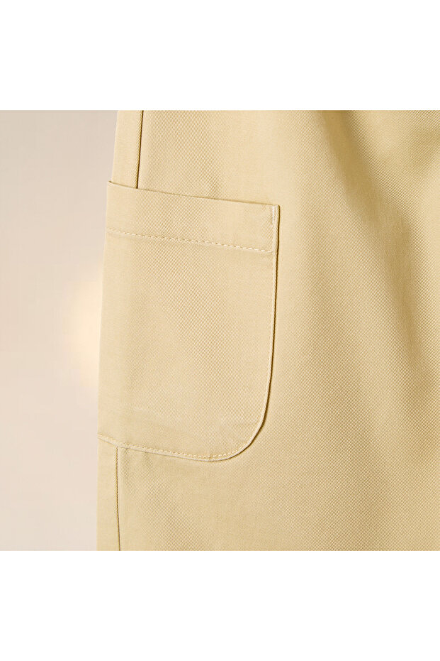 بنطال سادة مع رباط للإغلاق وجيوب - 4