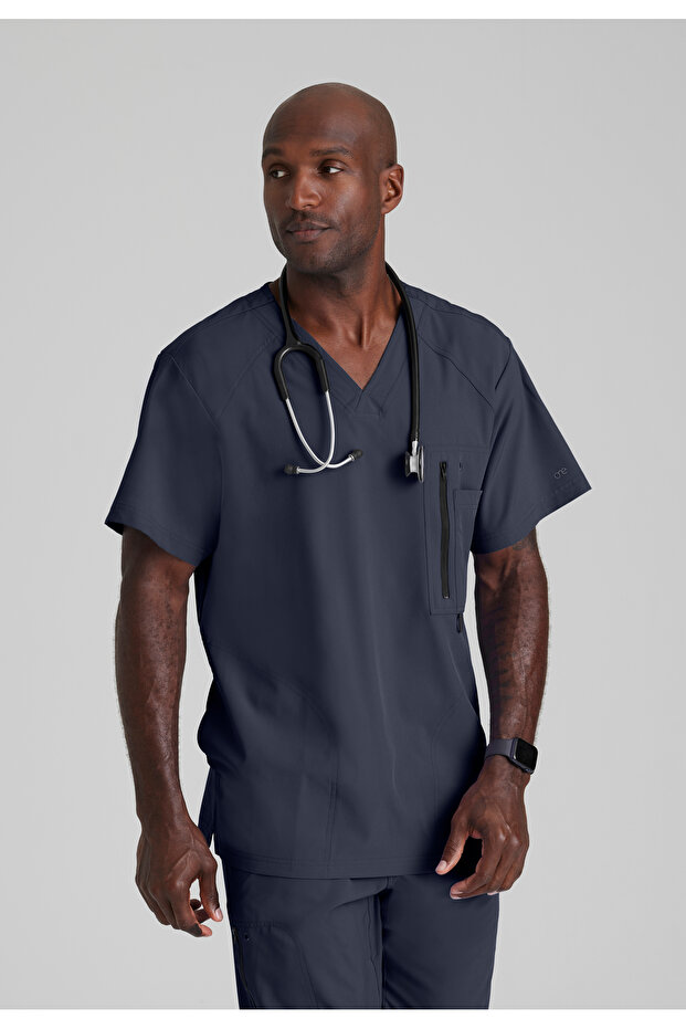 One 0115-0217 Amplify Men's Scrubs Set – Imported, 4-Way Stretch, Breathable, Anti-Static, Lightweight, and Premium Doctor/Nurse Uniform