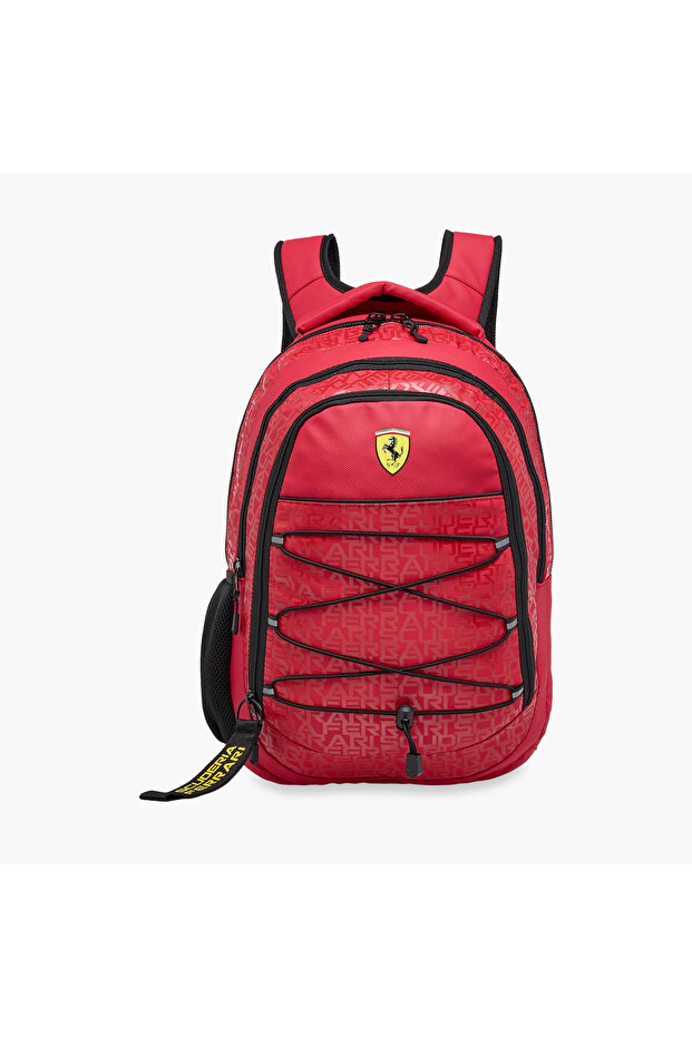 Solid Backpack with Adjustable Straps and Zip Closure - 17 inches