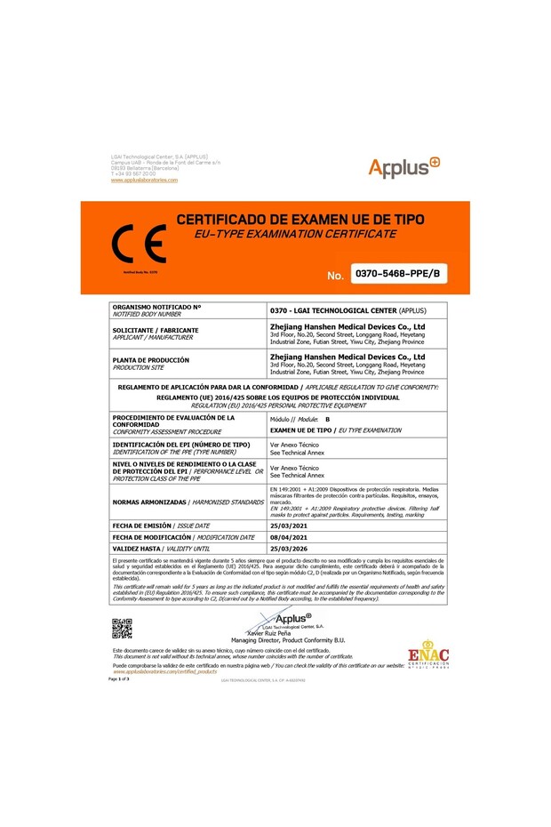 Set of 15 Flippy Face Masks, Single Use, FFP2 KN95 CE0370, 5 Layers, Black - 7