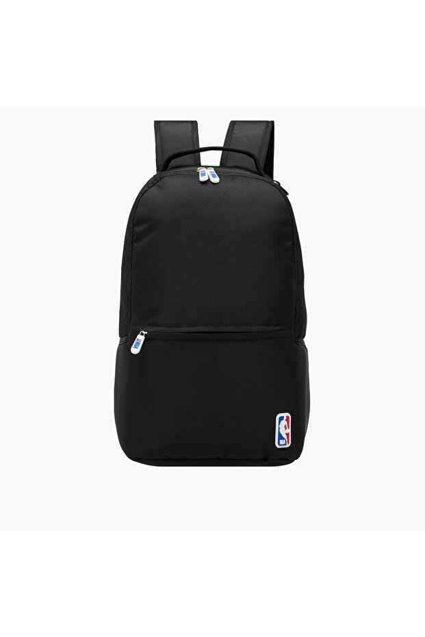 Solid Backpack with Adjustable Straps and Zip Closure - 18 inches - 1