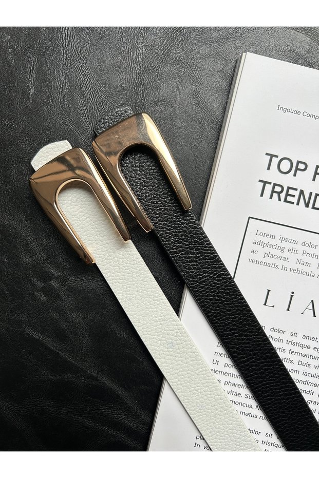 2-Pack Nova Women's Gold Buckle Belt Waist Belt Coat Belt Dress Belt Trouser Belt