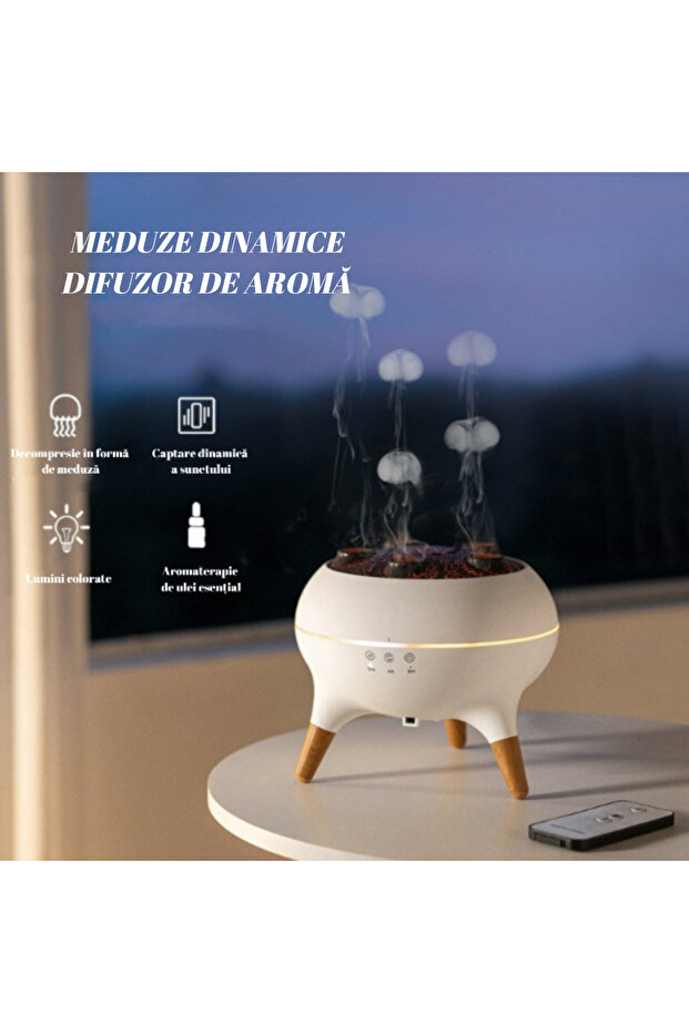 Ultrasonic dynamic jellyfish aromatherapy diffuser, remote control, silent, 250 ml, timer - 3