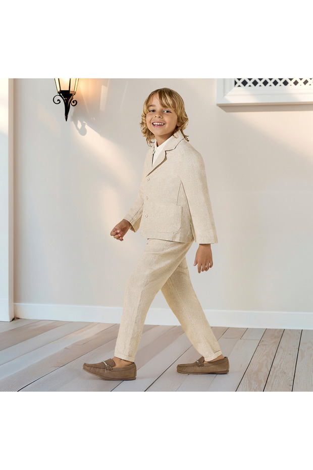 سترة سادة ذات ياقة مدببة وجيوب - 2