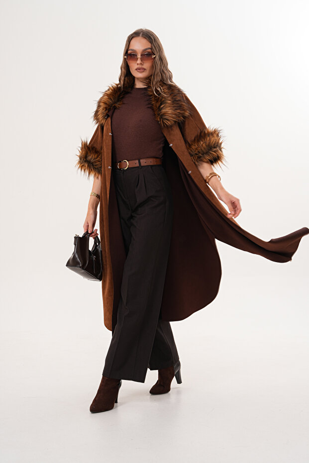 Süet Uzun Panço - 5